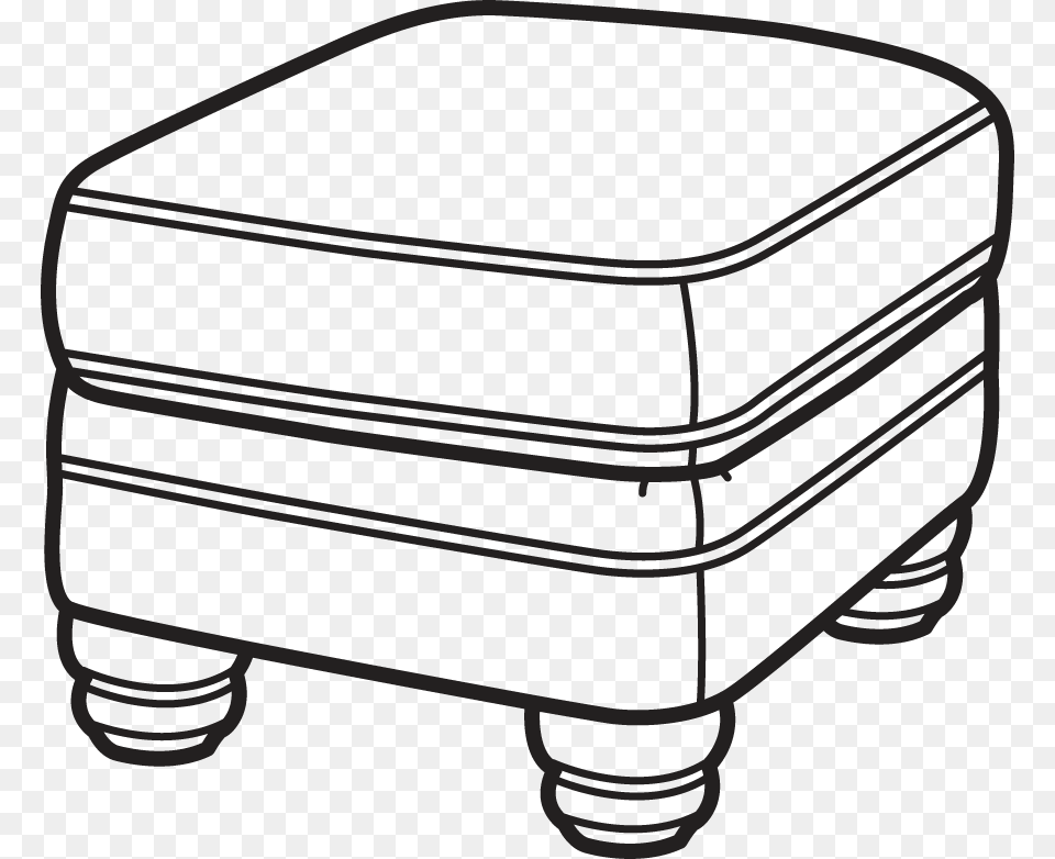 Bay Bridge Fabric Ottoman Without Nailhead Trim Ottoman Clipart, Furniture, Car, Transportation, Vehicle Png