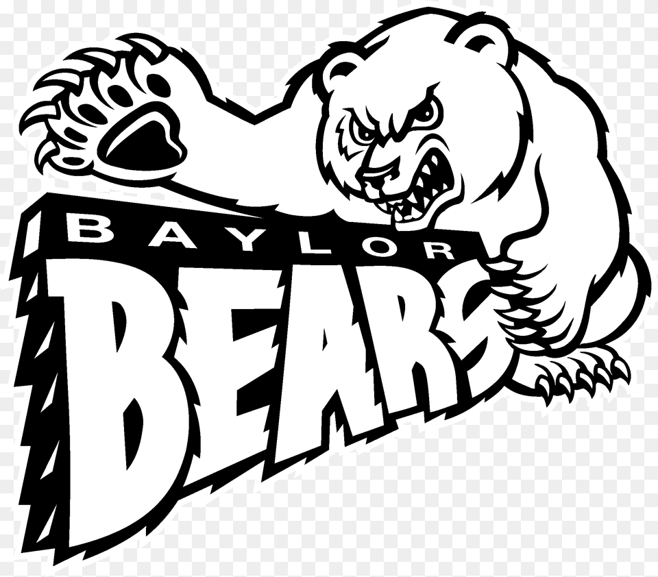 Baylor Bears Logo Black And White Baylor Bears And Lady Bears, Stencil, Head, Person, Face Free Png