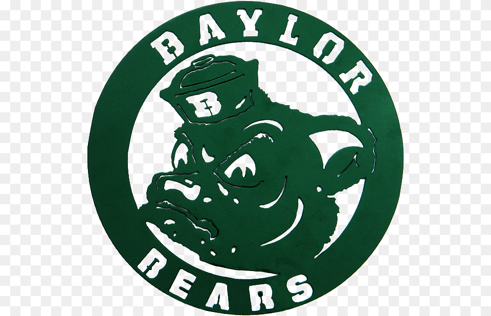 Baylor Sailor Bear Green Circular Wall Sign Wisconsin Herd Logo, Baby, Emblem, Person, Symbol Free Png Download