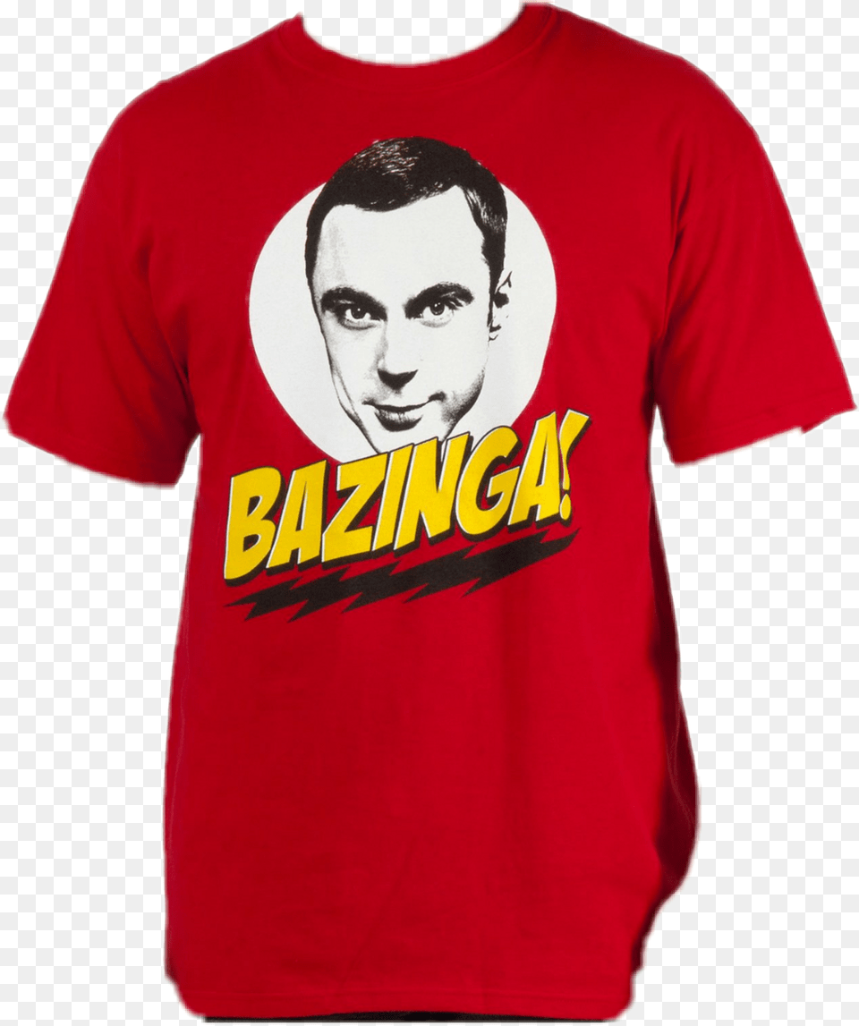 Bazinga Sheldon Sheldoncooper Sheldon Cooper Bigbangthe Bazinga T Shirt, Clothing, T-shirt, Face, Head Free Png