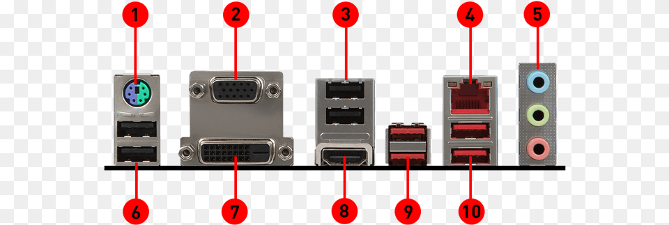 Bazooka Back Io Msi B350m Bazooka Am4 Micro Atx Motherboard, Computer Hardware, Electronics, Hardware Png