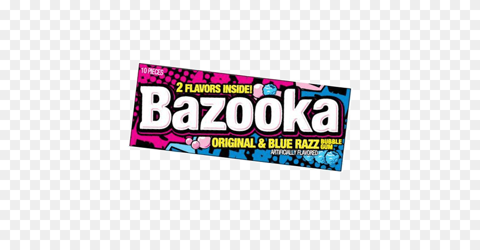 Bazooka Original Blue Razz Bubble Gum Piece Wallet Pack, Food, Sweets, Scoreboard Free Png Download