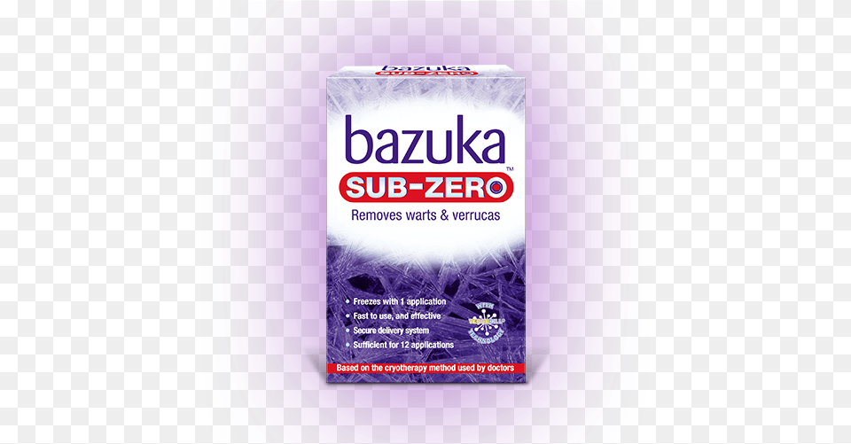 Bazuka Sub Zero Freeze Treatment Packaging And Labeling, Advertisement, Poster, Purple Free Png Download