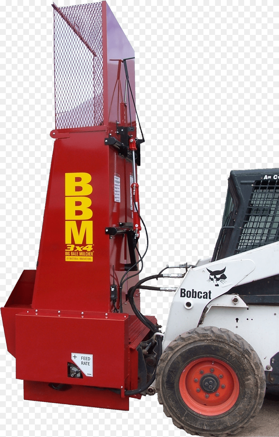 Bbm3x4 Nbg Big Bale Mulcher For Skid Steers Electric Generator, Machine, Wheel, Tire, Bulldozer Png