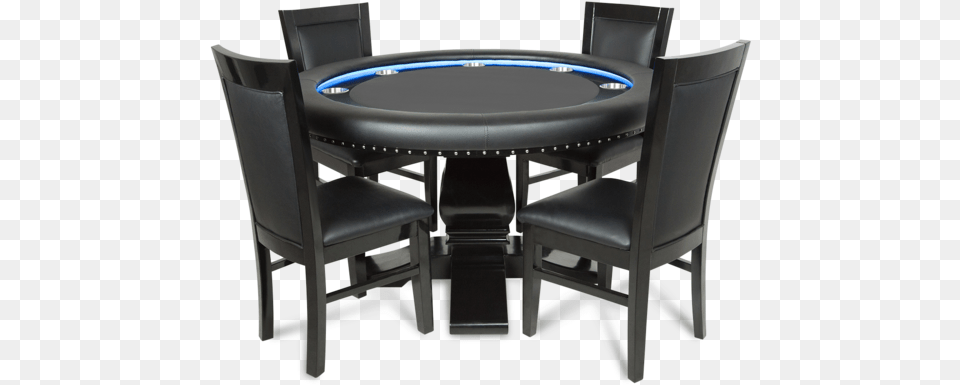 Bbo Poker 55quot Ginza Led Poker Table Set Colour Black, Architecture, Building, Chair, Dining Room Free Png Download