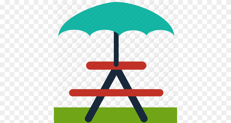 Bbq Bench Camping Outdoor Picnic Table Umbrella Icon, Canopy, Architecture, Building, House Png Image