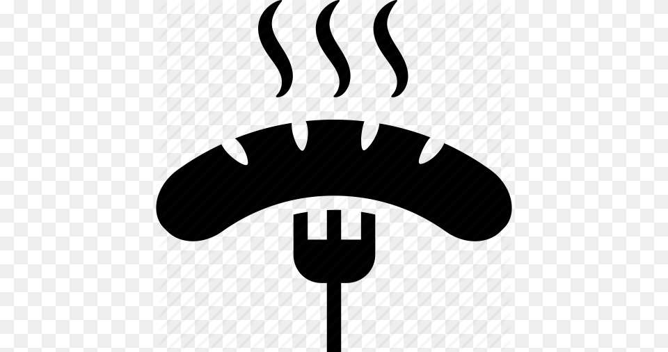 Bbq Breakfast Grill Hot Party Sausage Icon, Cutlery, Fork Free Transparent Png