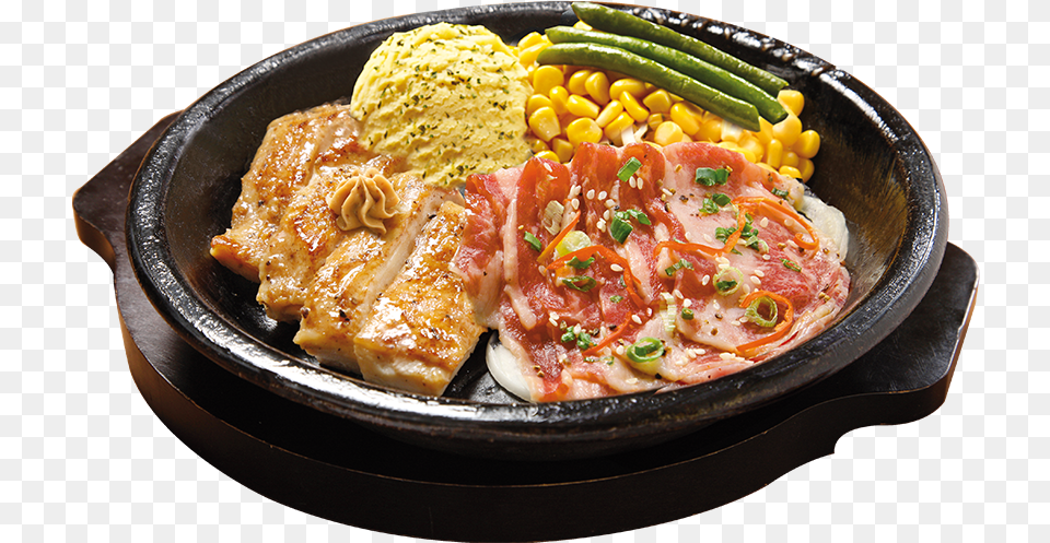 Bbq Chicken Amp Pork Pepper Lunch Bbq Premium Beef And Hamburg, Dish, Food, Food Presentation, Meal Free Transparent Png