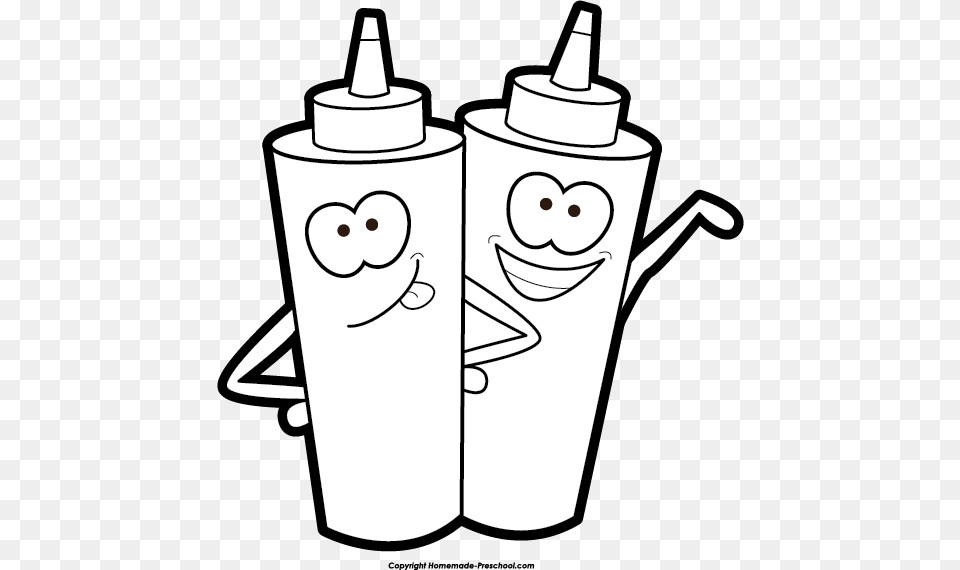 Bbq Clipart Ketchup And Mustard Cartoon, Tin Png