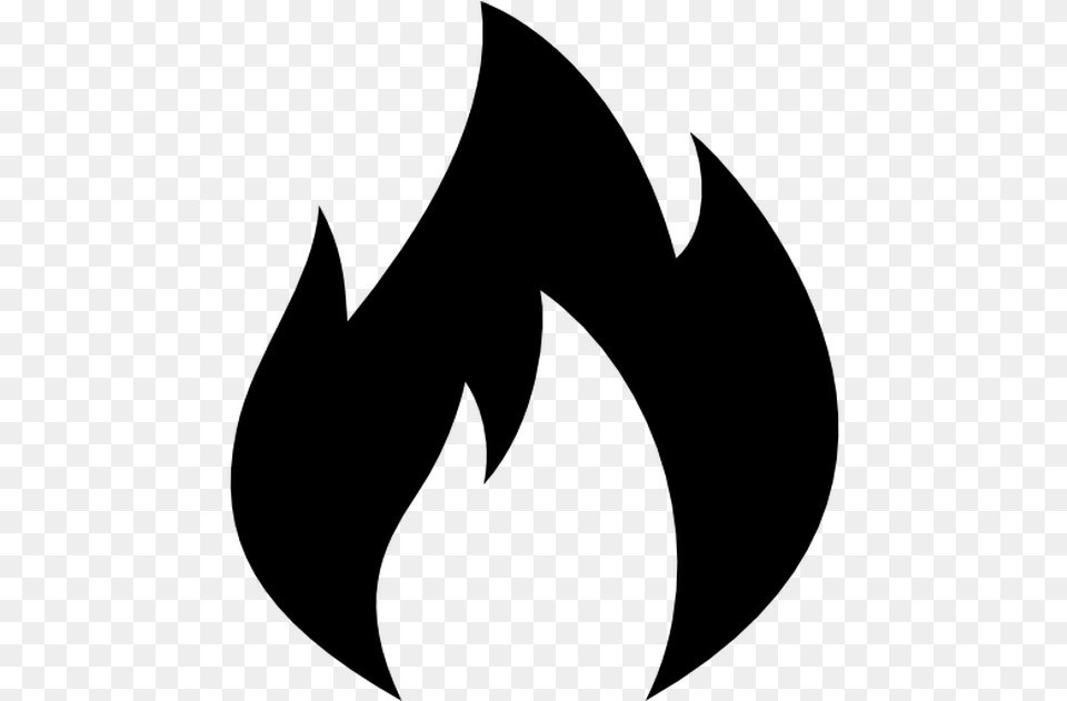 Bbq Fire Fire Emoji Black And White, Gray Png