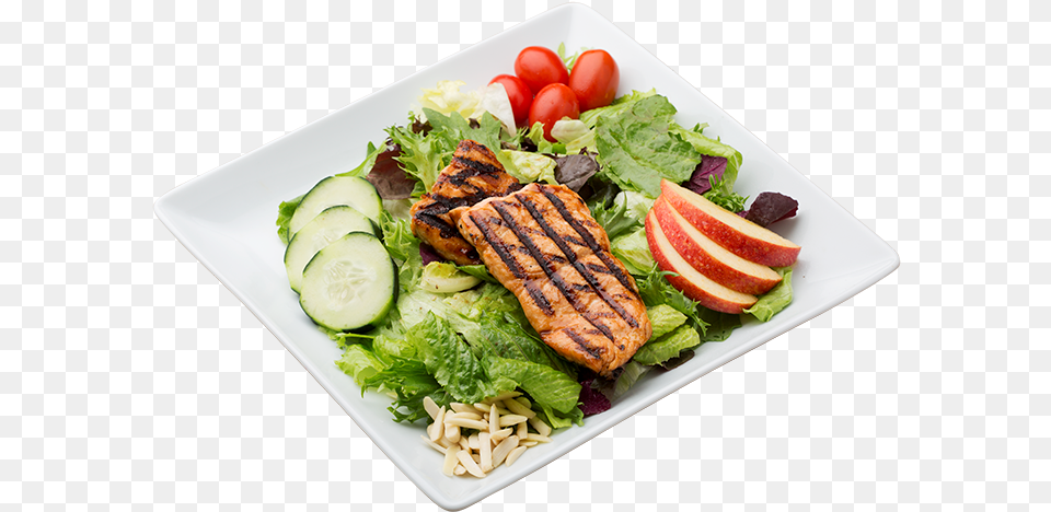Bbq Food Plates Waba Grill Salmon Salad, Food Presentation, Lunch, Meal, Dish Free Png Download