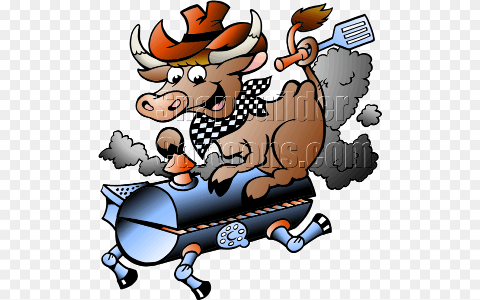 Bbq Grill Cow Holding A Spatula Bbq Pig Cartoon, Face, Head, Person Png Image