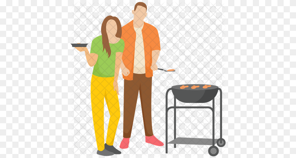 Bbq Grill Icon Cartoon, Cooking, Food, Grilling, Adult Png Image
