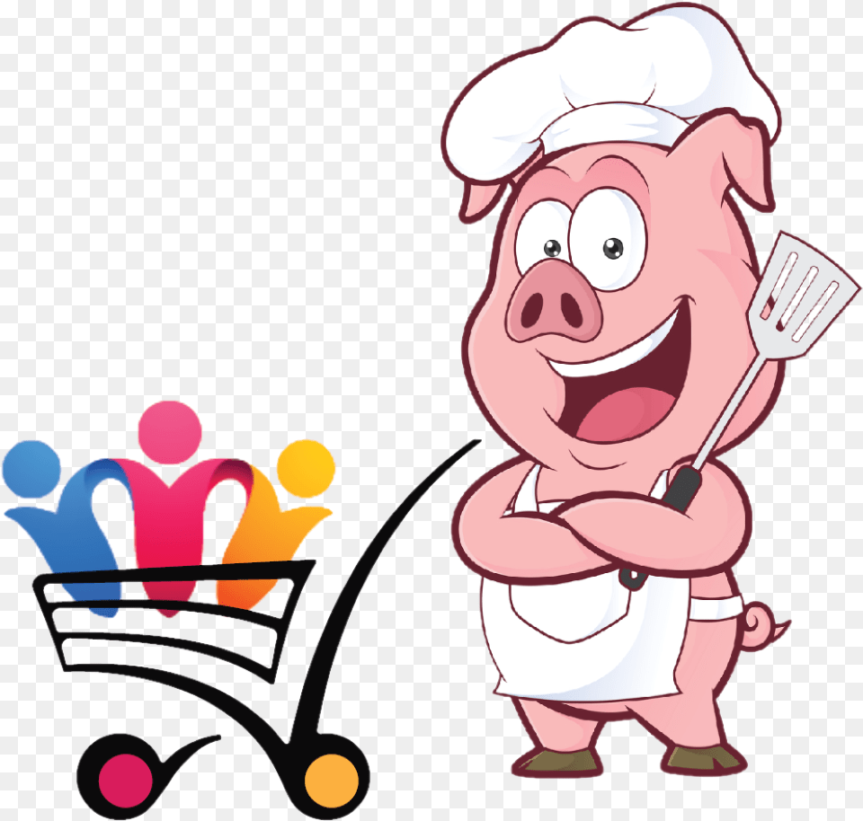 Bbq L2 Pig With Thumbs Up, Cutlery, Fork, Cartoon, Baby Free Transparent Png