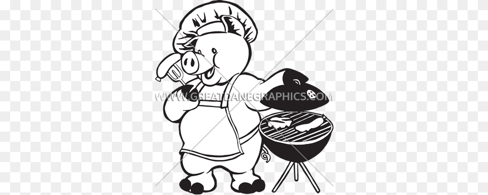 Bbq Pig Grilling Production Ready Artwork For T Shirt Printing, Cooking, Food, Baby, Person Png Image