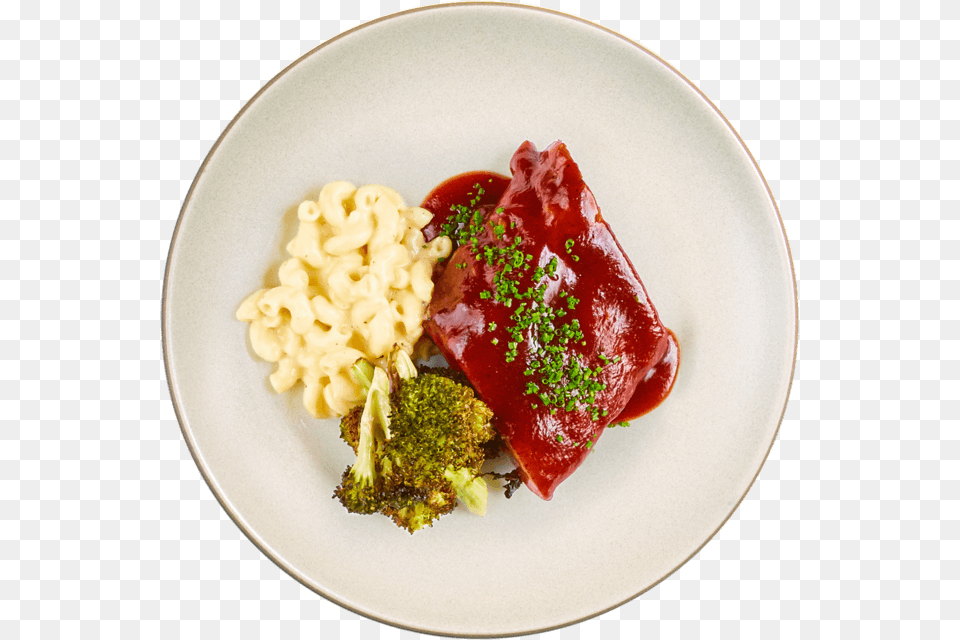Bbq Ribs With Cheese Broccoli, Food, Food Presentation, Plate, Ketchup Free Png
