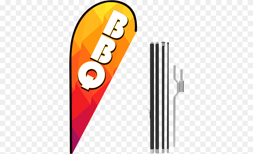 Bbq Stock Teardrop Flag With Ground Stake, Cutlery, Fork, Text Free Png Download