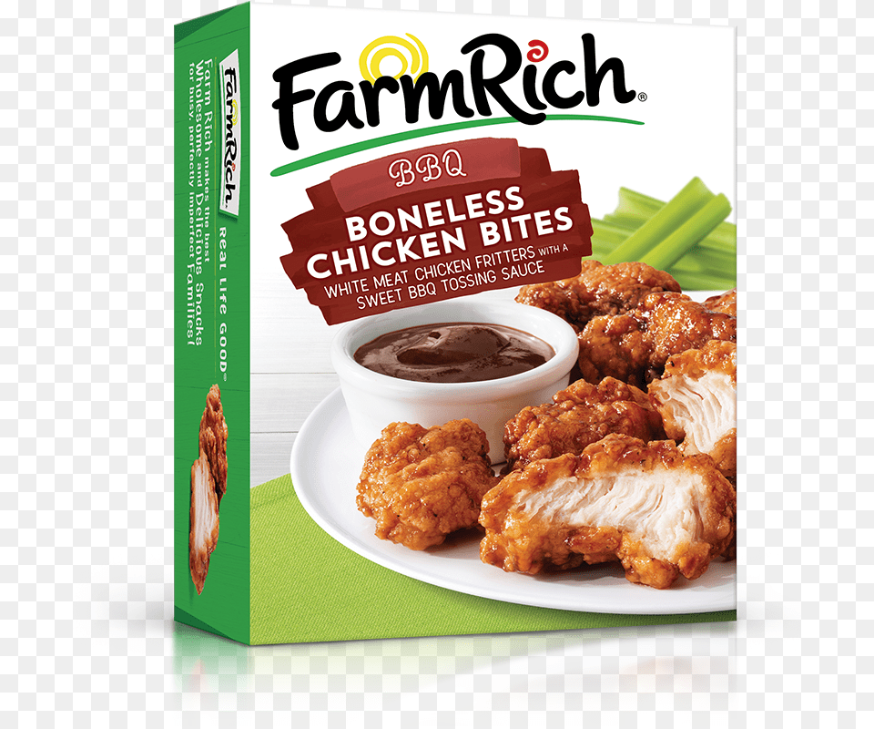 Bbq Style Boneless Chicken Bites Farm Rich Avocado Slices, Food, Fried Chicken, Nuggets, Advertisement Free Png Download