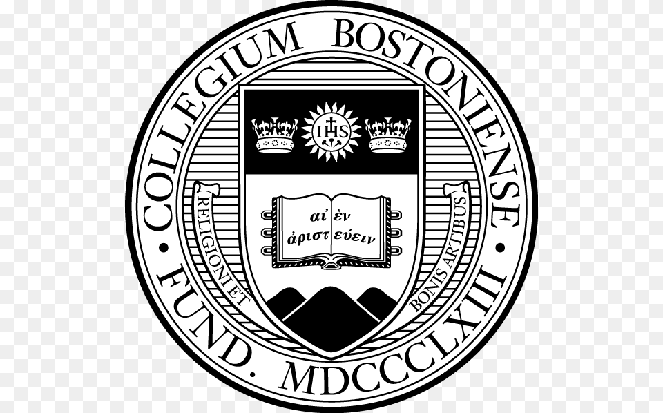 Bc Black Seal White Boston College Logo, Badge, Symbol, Emblem Free Transparent Png