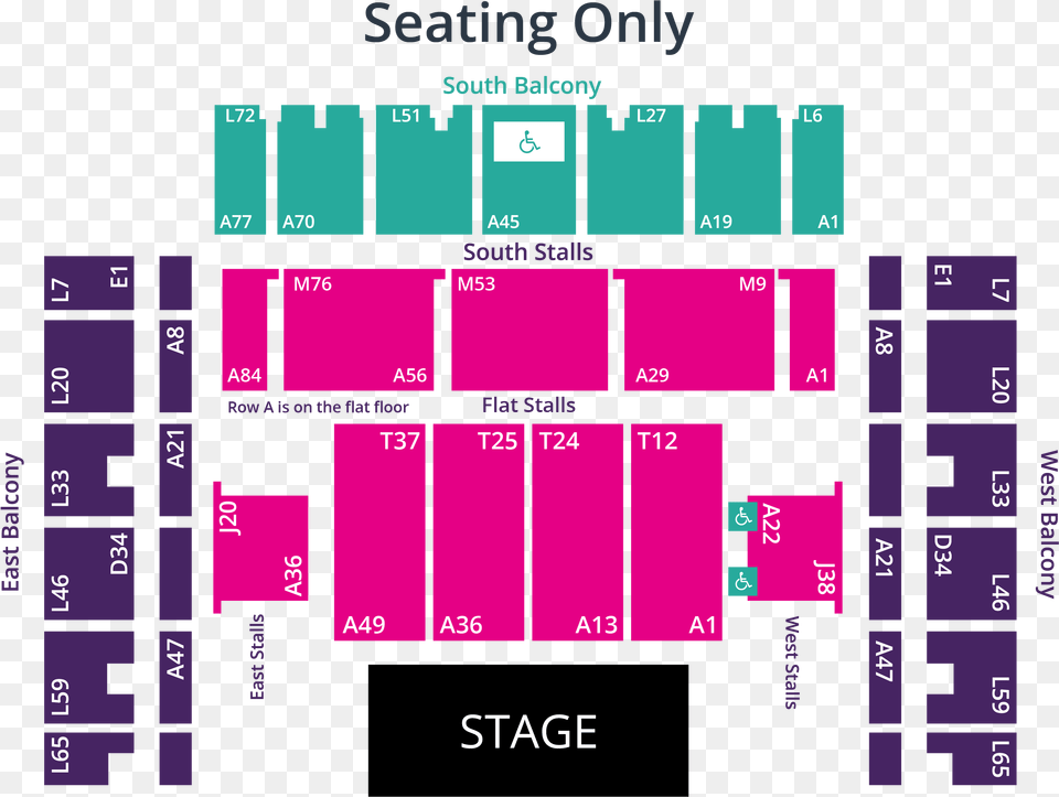 Bc Seating Plan Sep2016 Click To Enlarge W Raised Stalls A Brighton Centre, Scoreboard, Purple Png Image