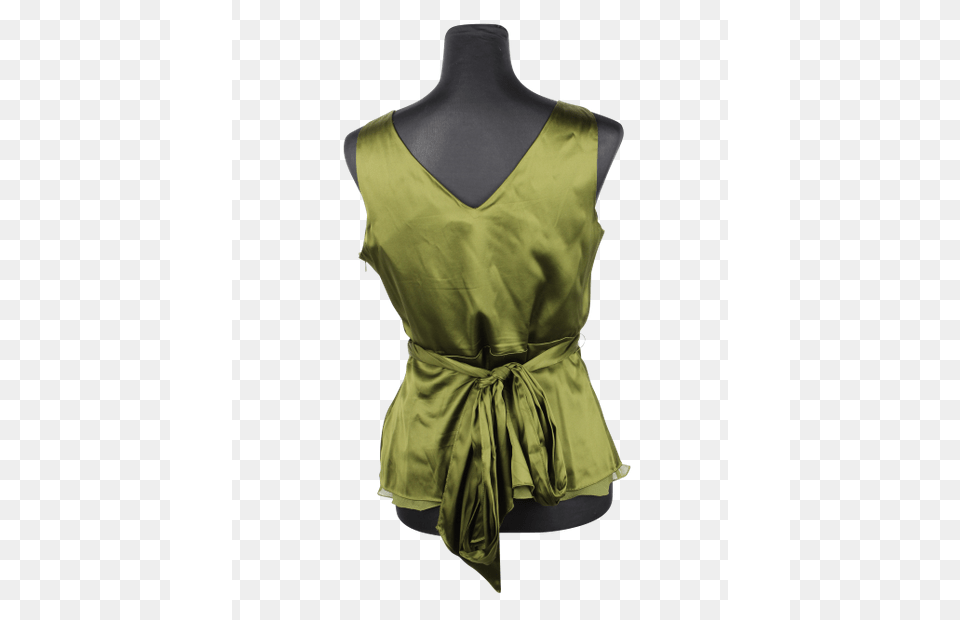 Bcbgmaxazria Green Silk Top Cocktail Dress, Blouse, Clothing, Vest Free Png