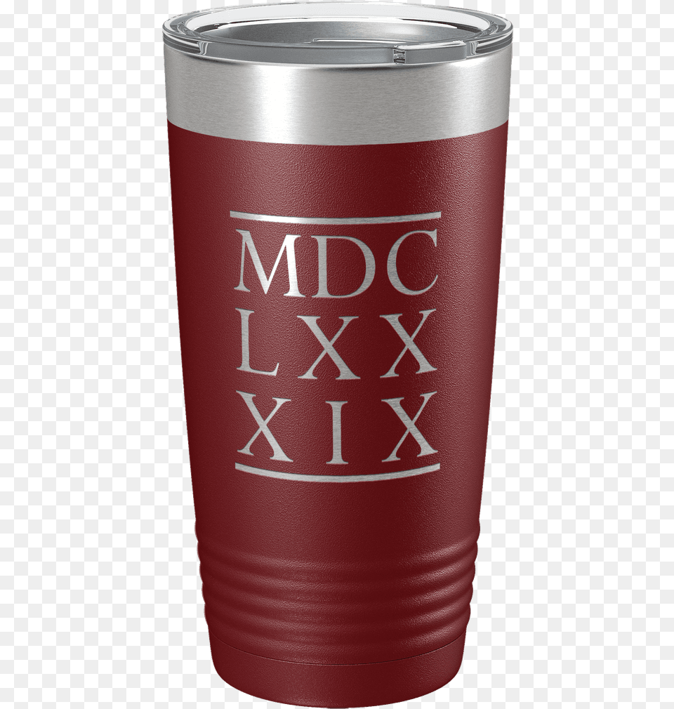 Bcf Roman Numerals 20oz Insulated Tumbler Caffeinated Drink, Can, Tin, Steel Png Image
