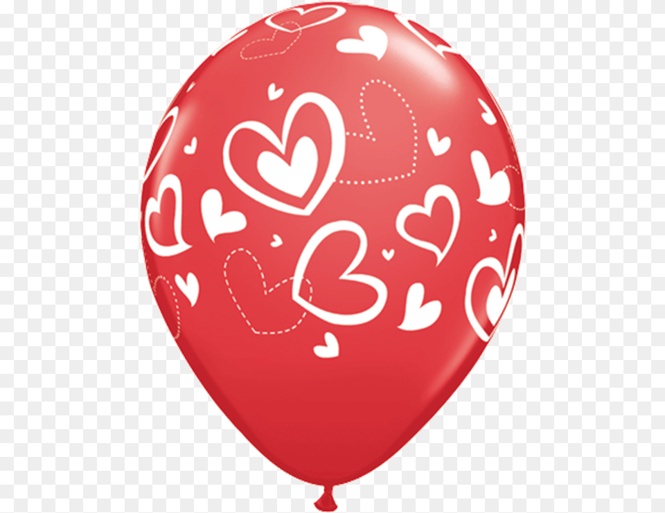 Bday Confetti Dots Red Globos Latex San Valentin, Balloon Png