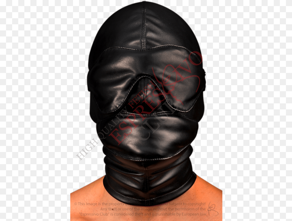 Bdsm Gear For Men Leather Bondage Hood With Soft Blindfold Mask, Clothing, Glove, Hoodie, Knitwear Png
