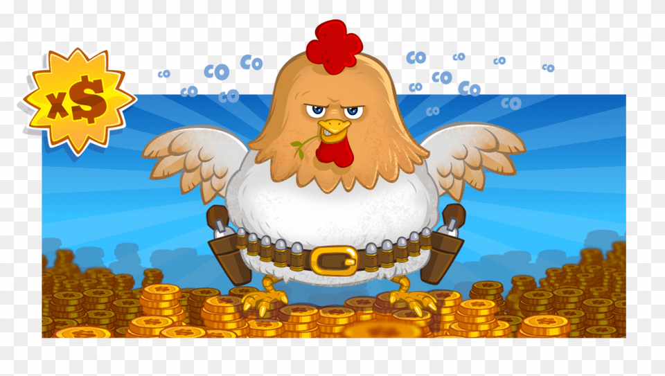 Be A Chicken Go Ahead And Double The Bet Cartoon, Animal, Bird, Fowl, Poultry Free Png