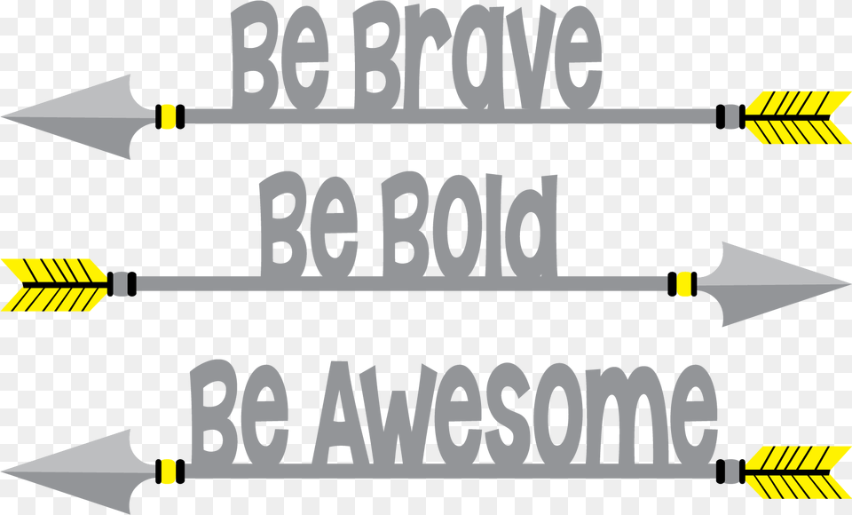 Be Brave Wall Stix Yellow Arrows 25x15 Ballyhoo Graphic Design, Weapon Png