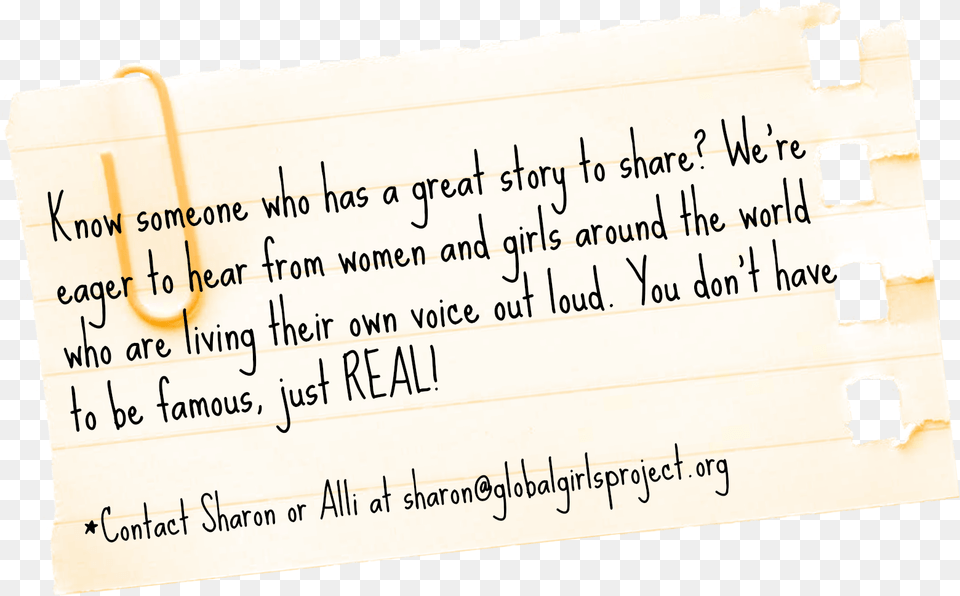 Be Our Guest And Share Your Story The Global Girls Project Dot, Text, Handwriting, Business Card, Paper Png Image