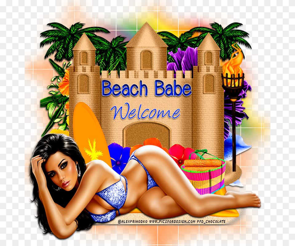 Beach Babe Girl, Swimwear, Clothing, Adult, Poster Free Transparent Png