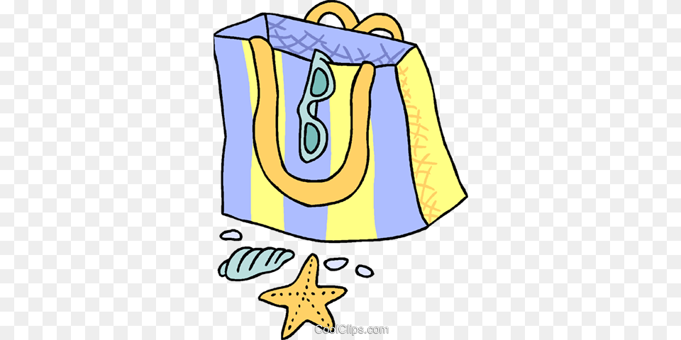 Beach Bag With Shells Royalty Vector Clip Art Illustration, Accessories, Handbag, Tote Bag, Shopping Bag Free Png Download