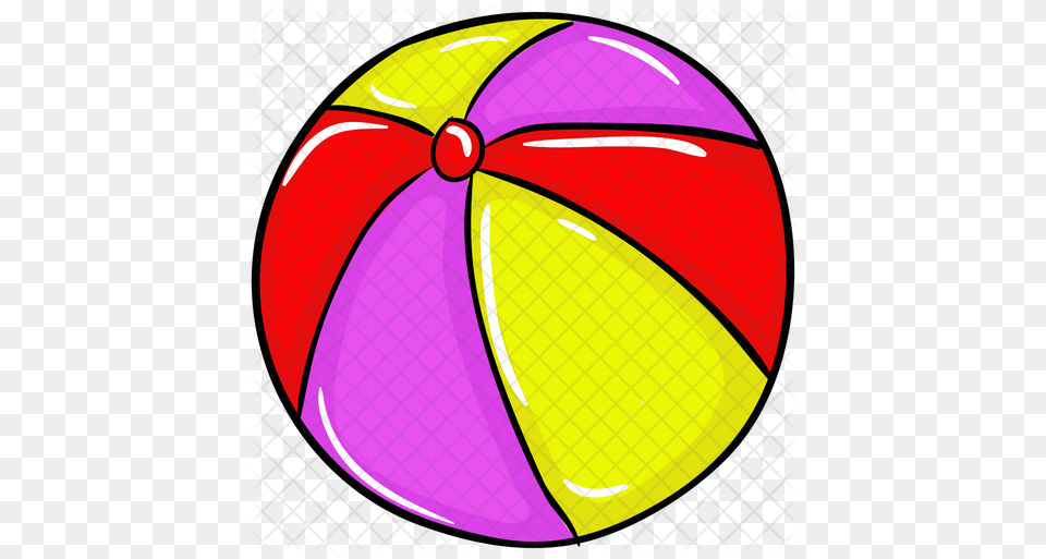 Beach Ball Icon Of Doodle Style Circle, Sphere, Sport, Tennis, Tennis Ball Free Png Download