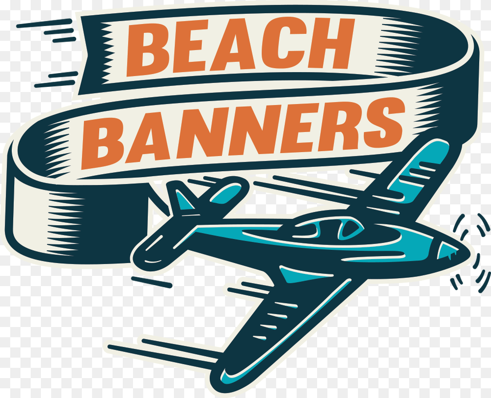 Beach Banners Advertising Airplane With Banner, Advertisement, Poster, Aircraft, Transportation Free Transparent Png
