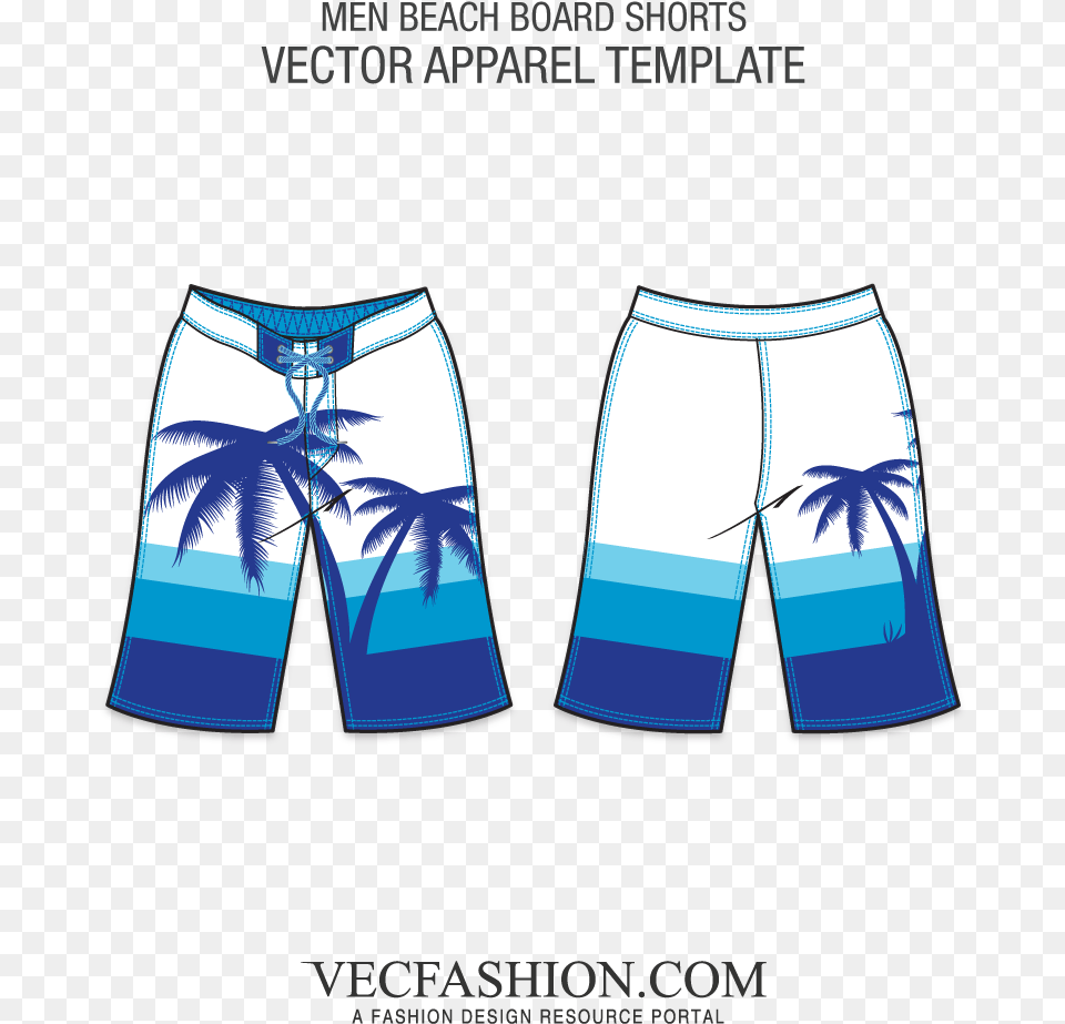 Beach Board Shorts Vector Template Board Shorts Drawing, Clothing, Swimming Trunks Png Image