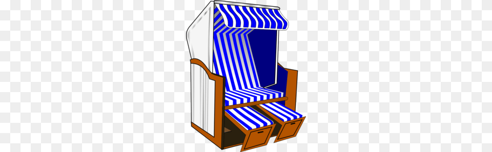Beach Chair With Blue Striped Awning Clip Art, Furniture, Mailbox, Canopy Free Png