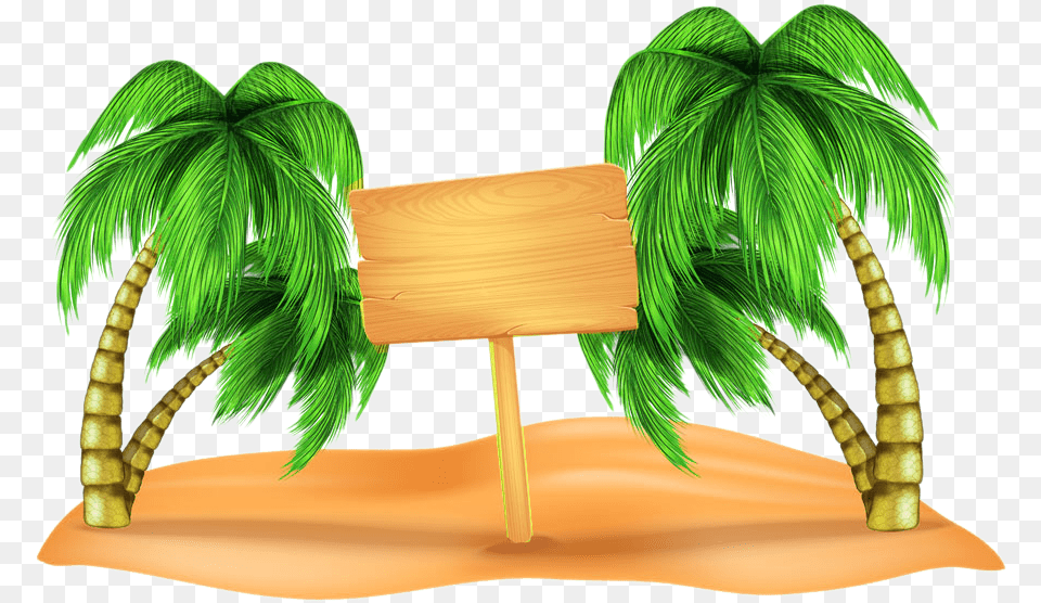 Beach Clip Art Coconut Tree Clipart Hd, Palm Tree, Plant, Bench, Furniture Png