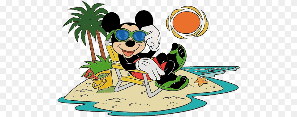 Beach Clipart Mickey Mouse Disney, Cartoon, Baby, Person, Accessories Free Png Download