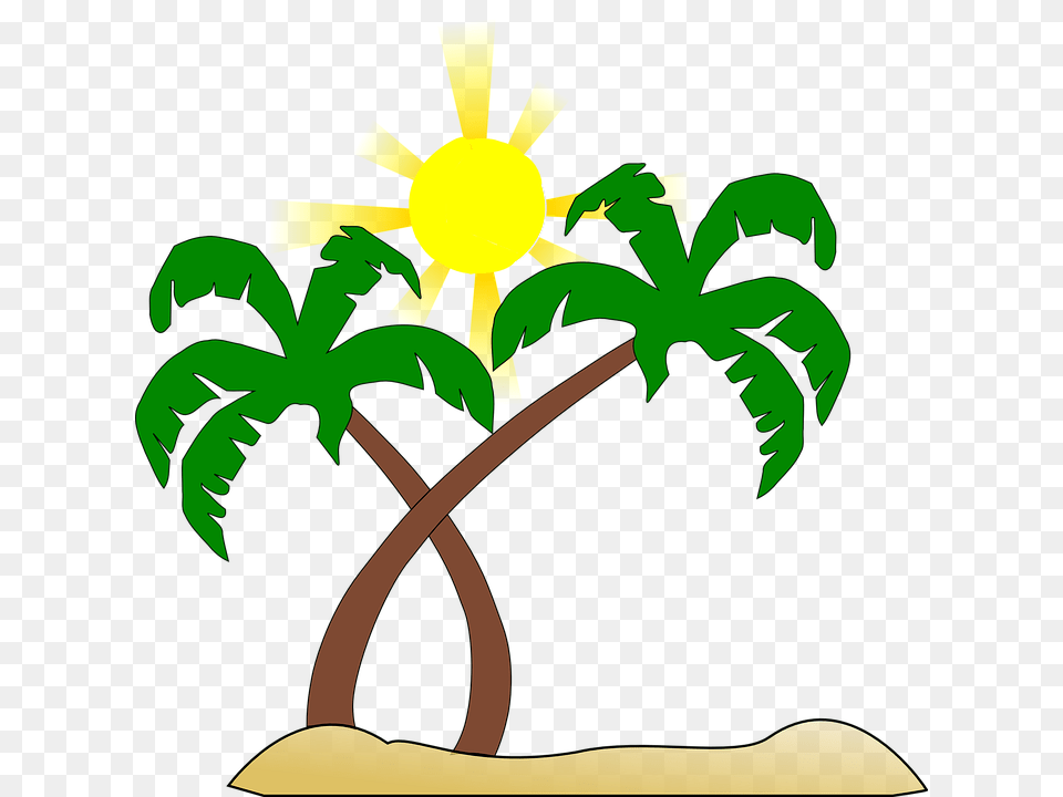 Beach Clipart Transparent Background Silhouette Palm Tree Logo, Flower, Plant, Palm Tree, Vegetation Free Png Download