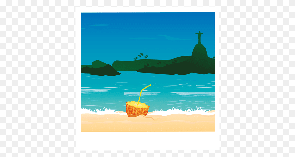 Beach Cocktail Image Cartoon, Summer, Water, Sea, Outdoors Free Png Download