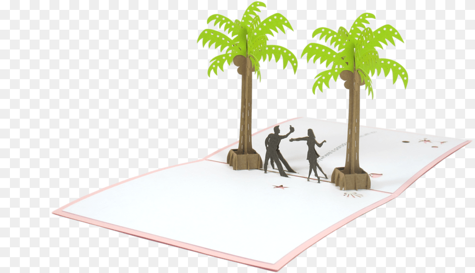 Beach Couple Pop Up 3d Greeting Card Roystonea, Palm Tree, Plant, Tree, Potted Plant Free Transparent Png