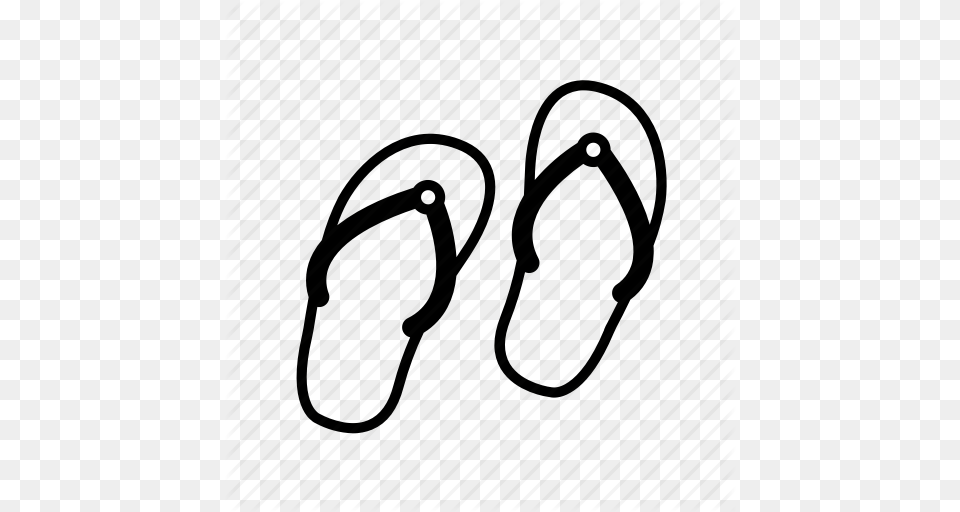 Beach Flip Flops Ocean Sand Slippers Walking Icon, Clothing, Flip-flop, Footwear, Sandal Png Image