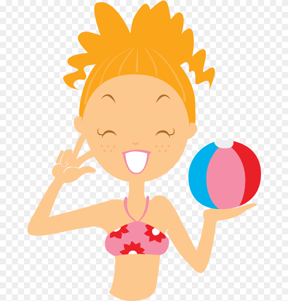 Beach Girl Ball Icon Girl Beach Icon, Baby, Person, Cream, Dessert Png