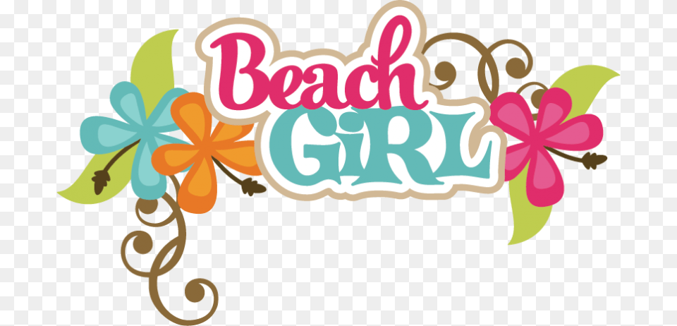 Beach Girl Scrapbook Title Beach Beach Cuts, Art, Graphics, Floral Design, Pattern Free Png
