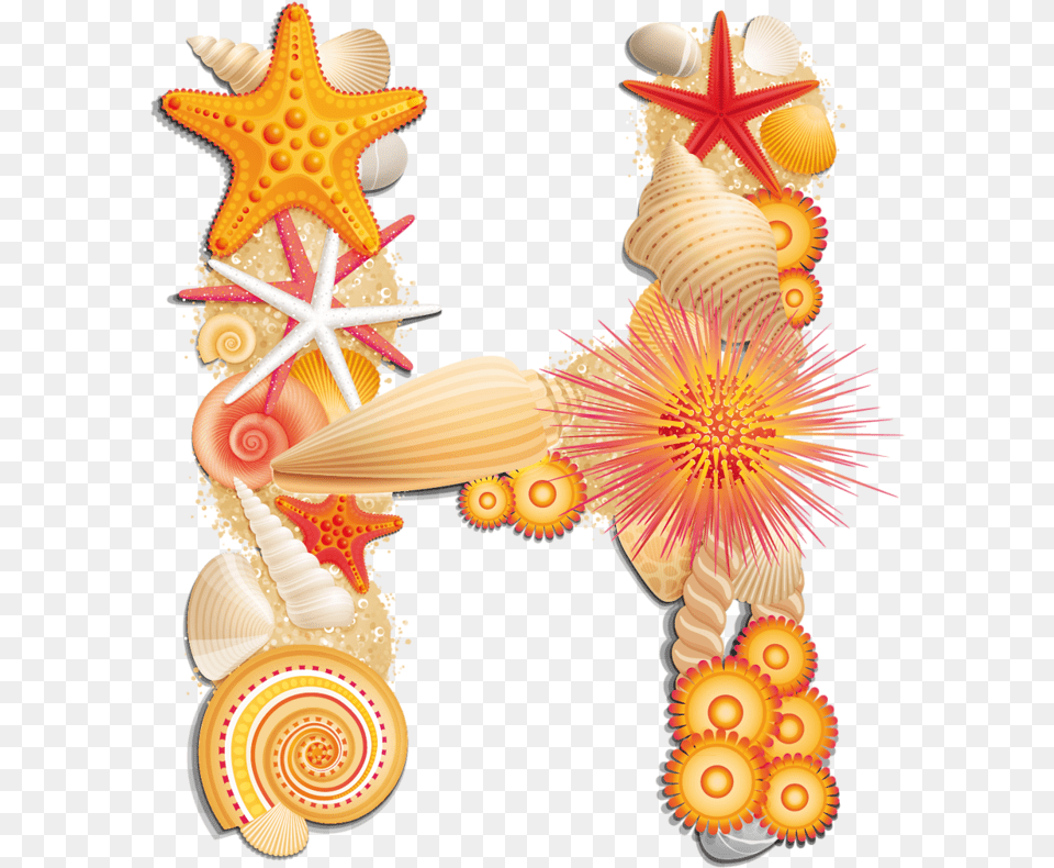 Beach Letter H Beach Letter, Animal, Sea Life, Invertebrate, Seashell Free Png