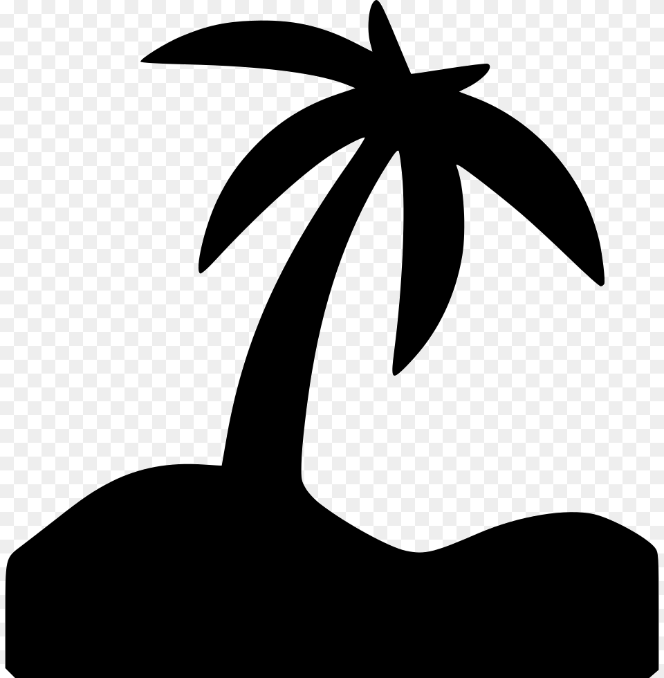 Beach Palm, Silhouette, Stencil Free Png Download