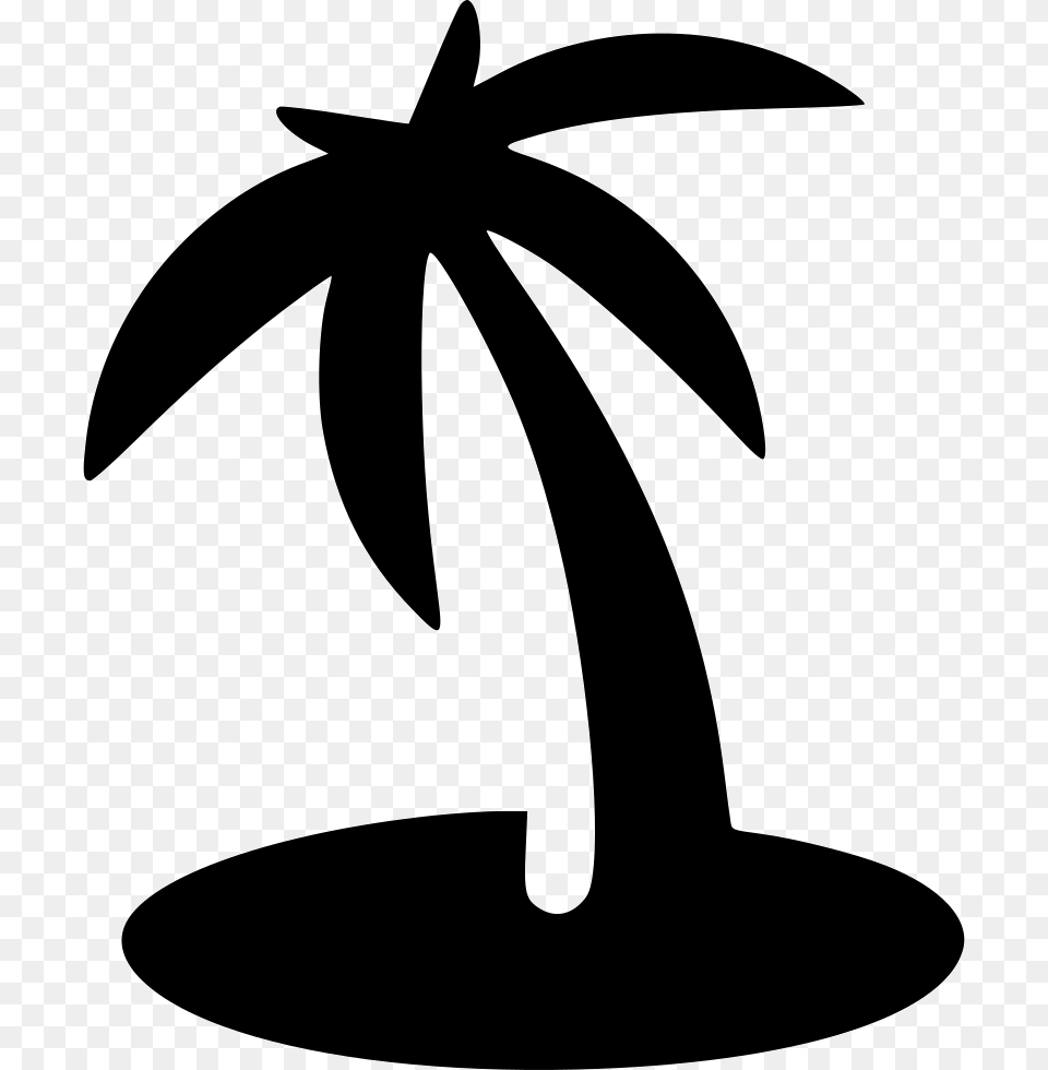 Beach Palm Island Beach Icon Black, Stencil, Silhouette Free Transparent Png