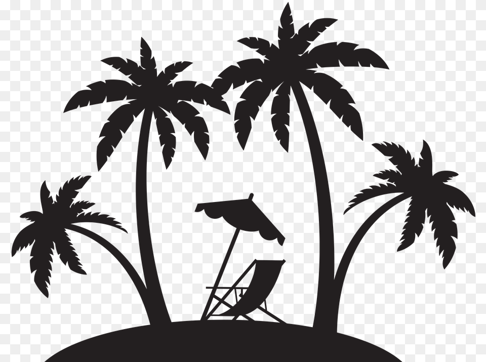 Beach Palm Tree Silhouette, Leaf, Palm Tree, Plant, Person Free Transparent Png