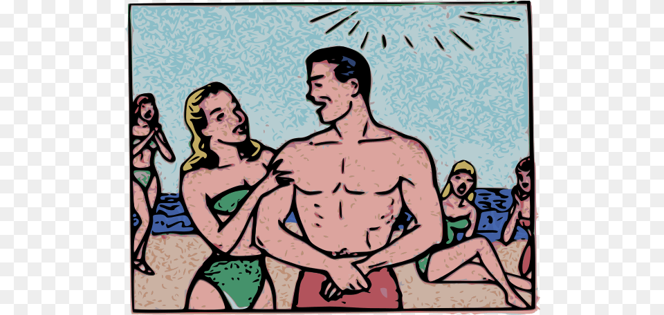 Beach People 1950s, Book, Comics, Publication, Swimwear Free Png Download